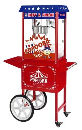 Maszyna do popcornu z wózkiem, amerykański design Royal Catering (moc: 1600W, wydajność: 5 - 6 kg/h) 45670651